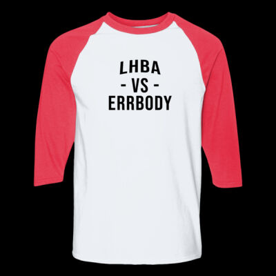 LHBA VS ERRBODY Raglan Sleeve Baseball T-Shirt Thumbnail