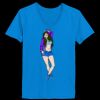 Ladies’  Junior Fine Jersey V-Neck Longer Length T-Shirt Thumbnail