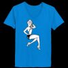 Ladies’  Junior Fine Jersey V-Neck Longer Length T-Shirt Thumbnail