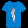 Ladies’  Junior Fine Jersey V-Neck Longer Length T-Shirt Thumbnail