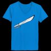 Ladies’  Junior Fine Jersey V-Neck Longer Length T-Shirt Thumbnail