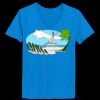 Ladies’  Junior Fine Jersey V-Neck Longer Length T-Shirt Thumbnail